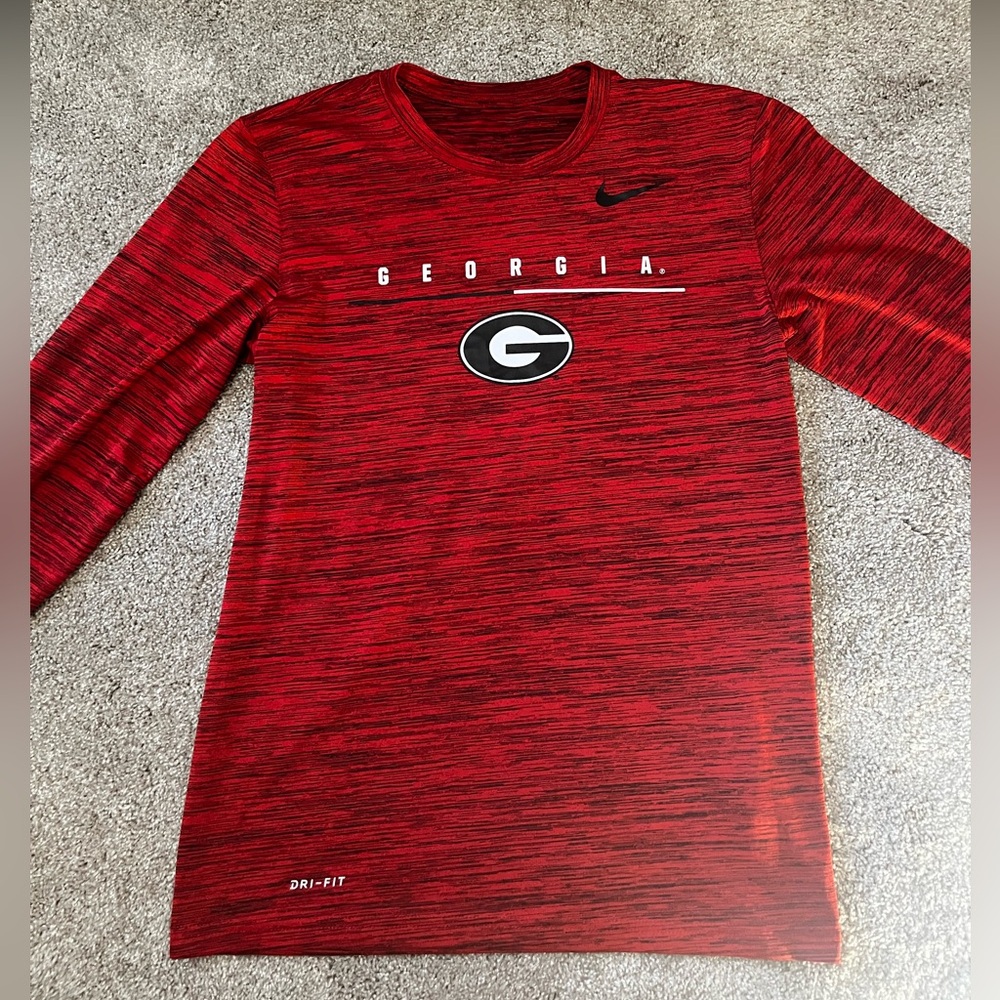 Georgia Bulldogs Shirt Mens Medium Nike Dri-Fit Long Sleeve UGA